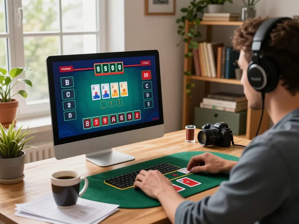 Engaging in a dynamic blackjack game on Fun88 com, with an immersive online casino setup.