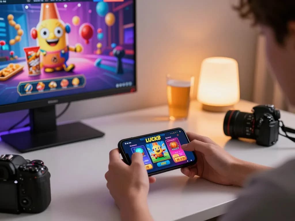 Người chơi tham gia khám phá ứng dụng casino LUCK8 trên điện thoại thông minh trong một bố cục trò chơi thoải mái
