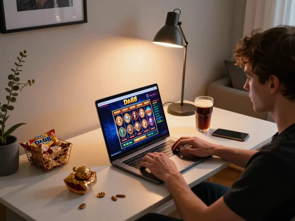 Engaging gameplay on Website Da88 showing a player interacting with an online slot machine.
