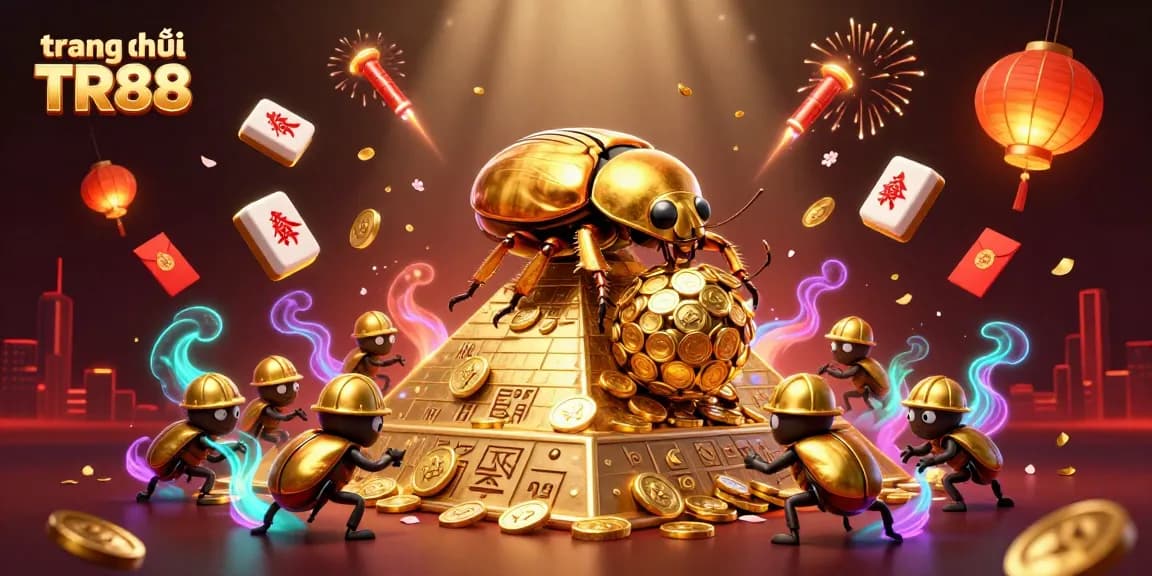 Experience excitement at trang chủ TR88 with a stunning illustration of casino elements and characters.