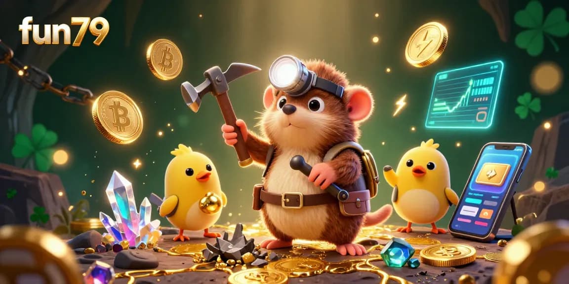 Engage with fun79's thrilling slot adventure through a treasure-filled cave scene.