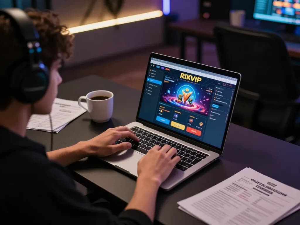 Engaged player strategizing on RIKVIP online casino interface during gameplay
