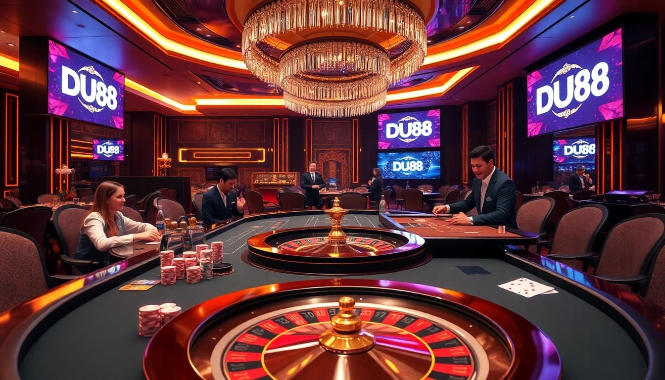 Experience the vibrant gaming atmosphere at DU88 with tables full of action and excitement.