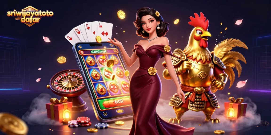Experience the thrill of gaming with sriwijayatoto daftar in a vibrant 3D casino scene.