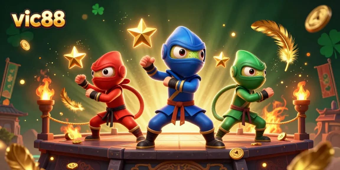 Engage in thrilling gameplay with vic88, featuring ninja chameleons and dynamic casino elements.