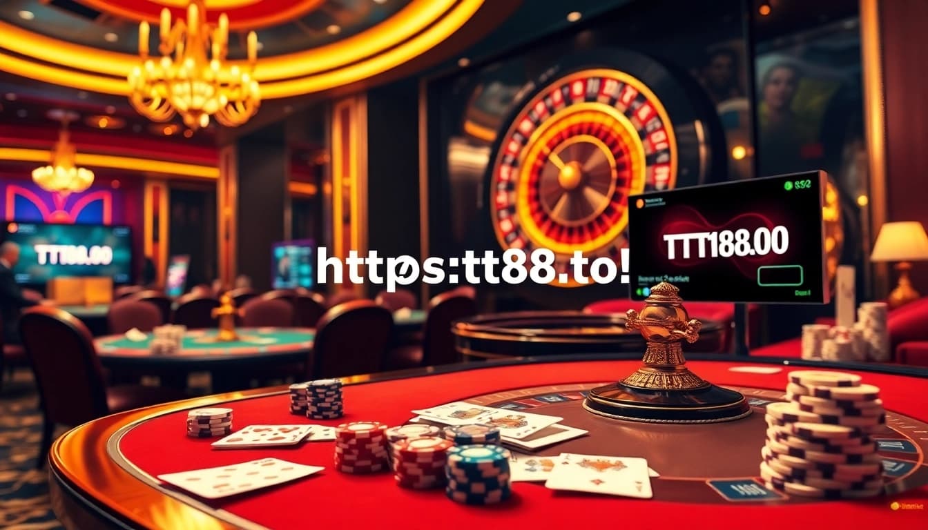 Experience the excitement of betting at https://tt88.to/ with vibrant gaming tables and casino elements.