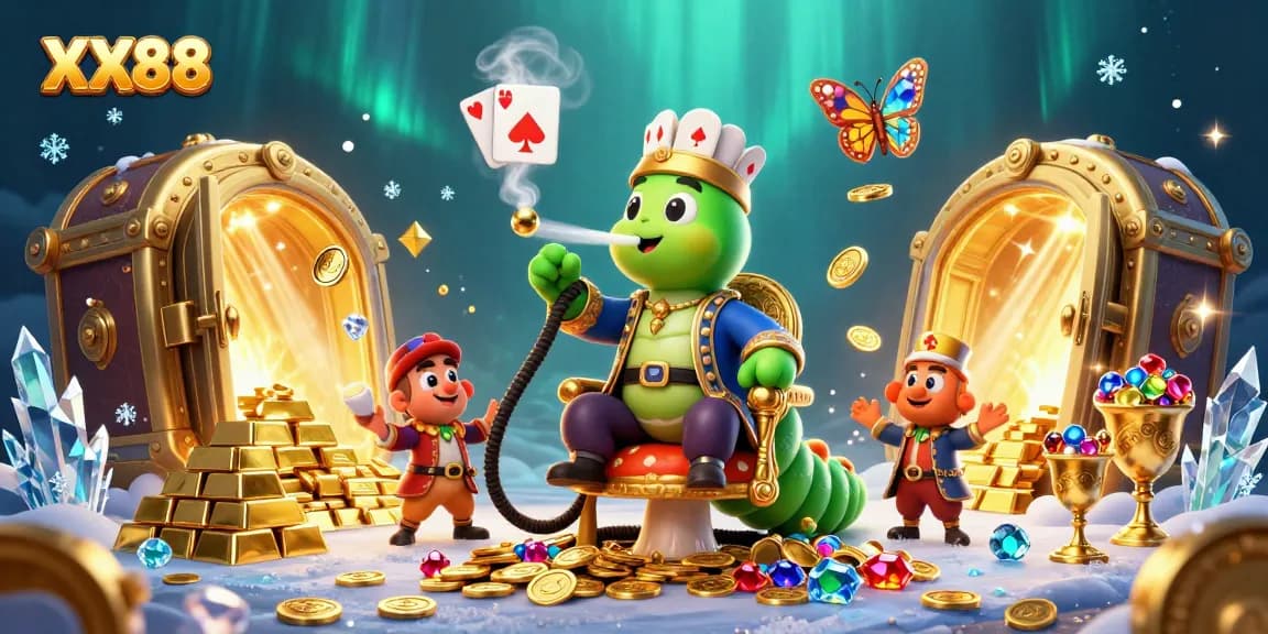 Engage with XX88's vibrant underwater casino world, featuring vibrant characters and glittering treasures.
