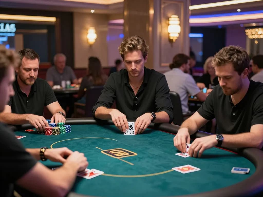 Players enjoying high-stake poker at DH88 casino, showcasing strategic gameplay and excitement.
