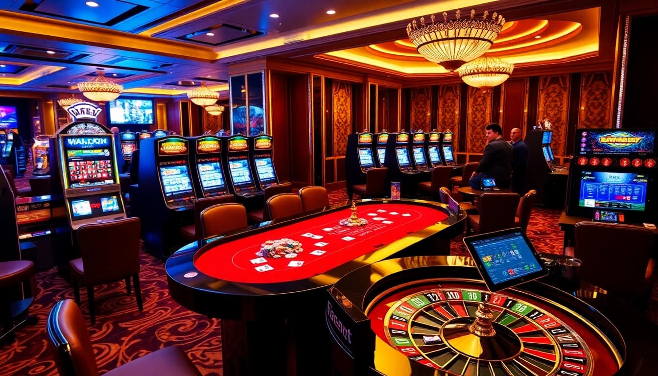 F168 VIP players engaging at a luxurious casino table with vibrant chips and cards.