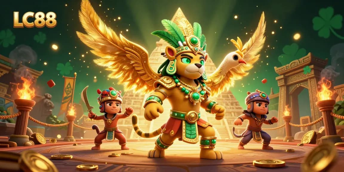 Experience thrilling action with LC88’s vibrant online casino elements and 3D characters.