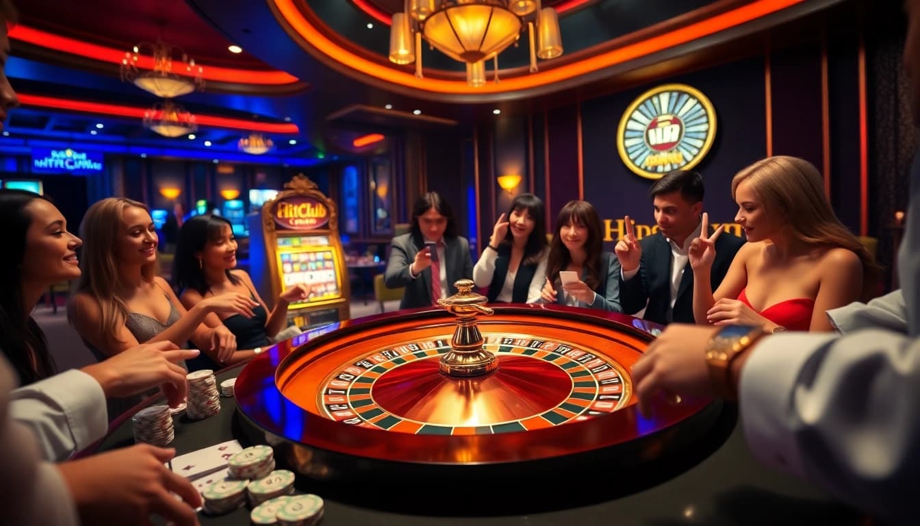 Experience the excitement of gambling at Hitclub with vibrant casino games and thrilled players.