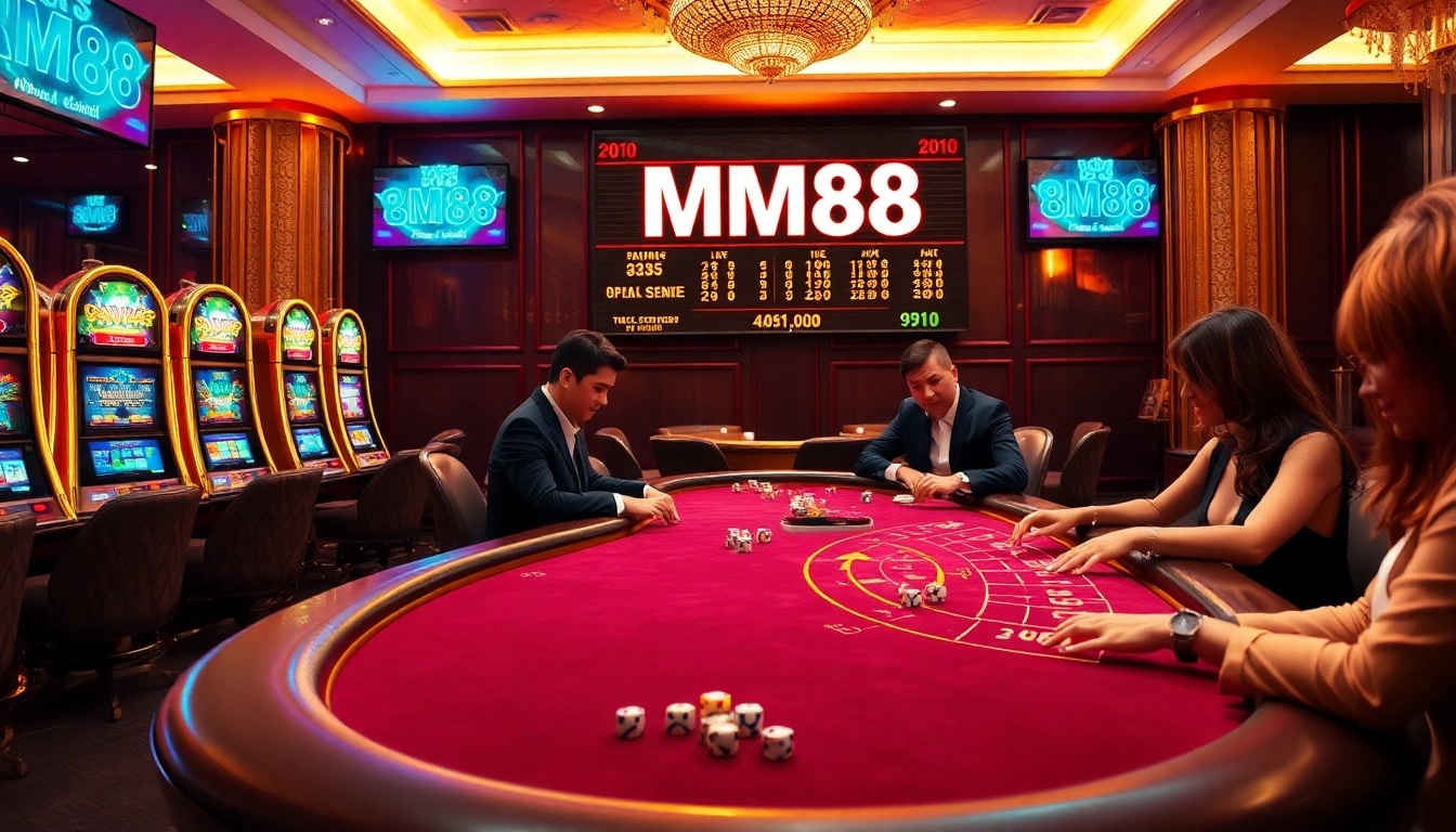 Experience the thrill of MM88 casino gaming with vibrant tables and live betting excitement.