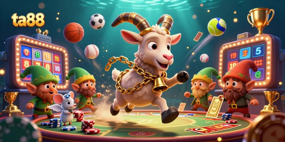 Engage in thrilling casino action with ta88 amidst dynamic characters and vibrant game elements.
