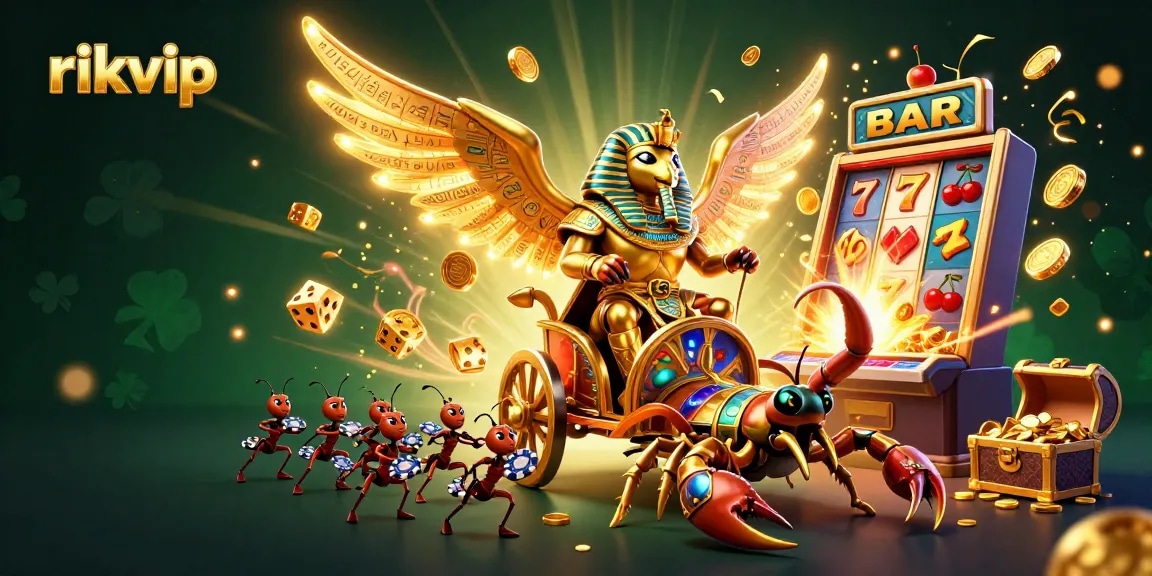 Activate winning strategies with rikvip in this vibrant 3D casino scene full of games.