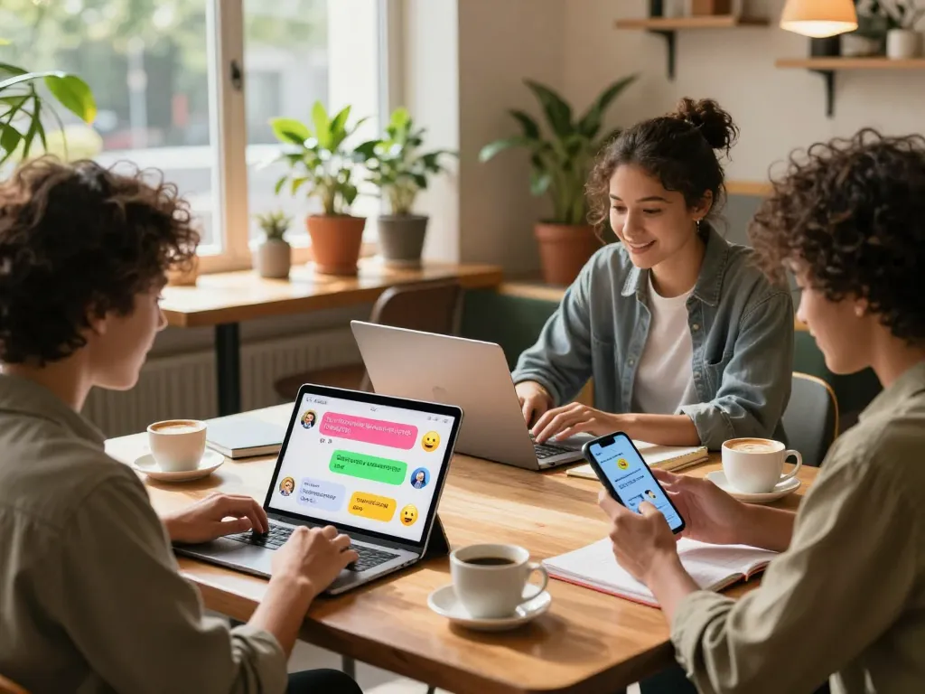 Interactive chat with spicy chat AI on devices in diverse environments, showcasing vibrant user experiences.