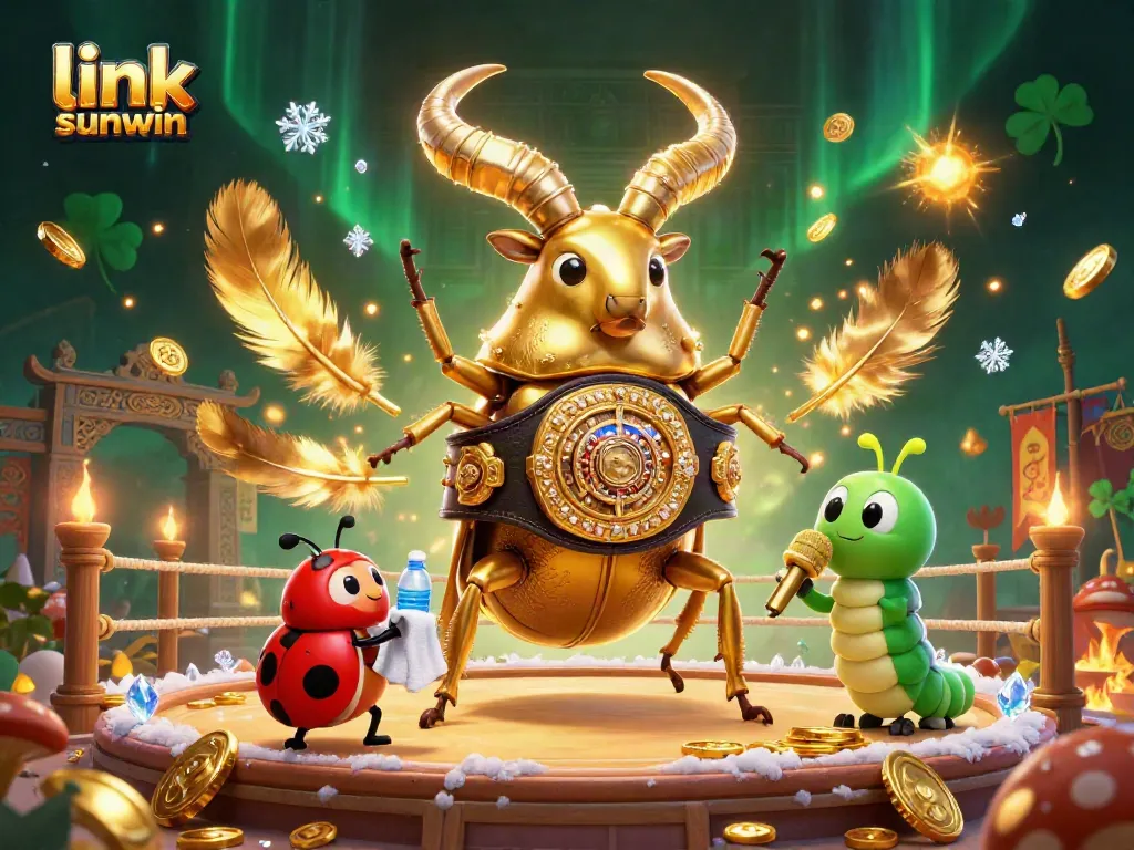 Discover exciting gameplay featuring link sunwin with a giant stag beetle boxing champion and vibrant casino elements