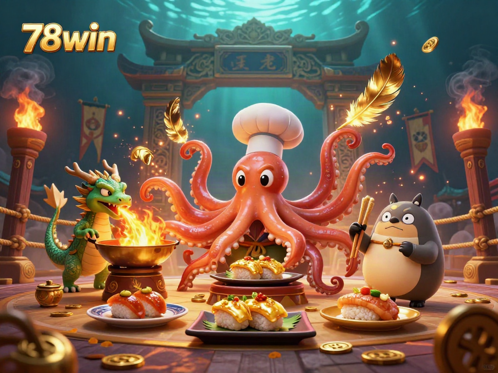 Experience thrilling gameplay at 78win with dynamic golden dishes and interactive casino elements.