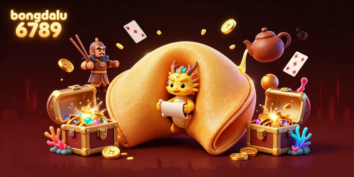 Engage with the vibrant scene featuring bongdalu 6789, where fortune cookies, a wise dragon, and gold flow within a dynamic casino theme.