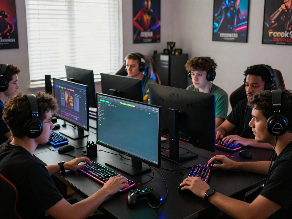 Players enjoying the rokok88 super gaming experience with colorful setups and engaging expressions.