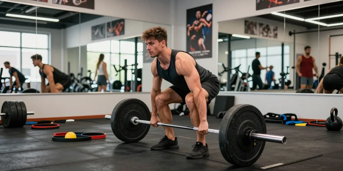 Powerful athlete lifting weights in a modern gym setting, representing Prime Pharma Steroiden for bodybuilding.
