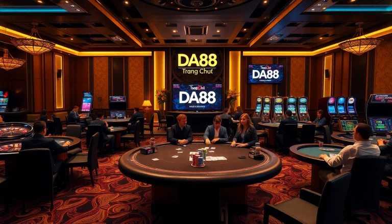Experience high-stakes action at Trang Chủ DA88 with luxurious casino tables and professional gameplay.
