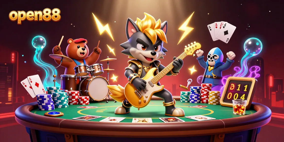 Experience thrilling gameplay at open88 casino with vibrant poker action and energetic characters.