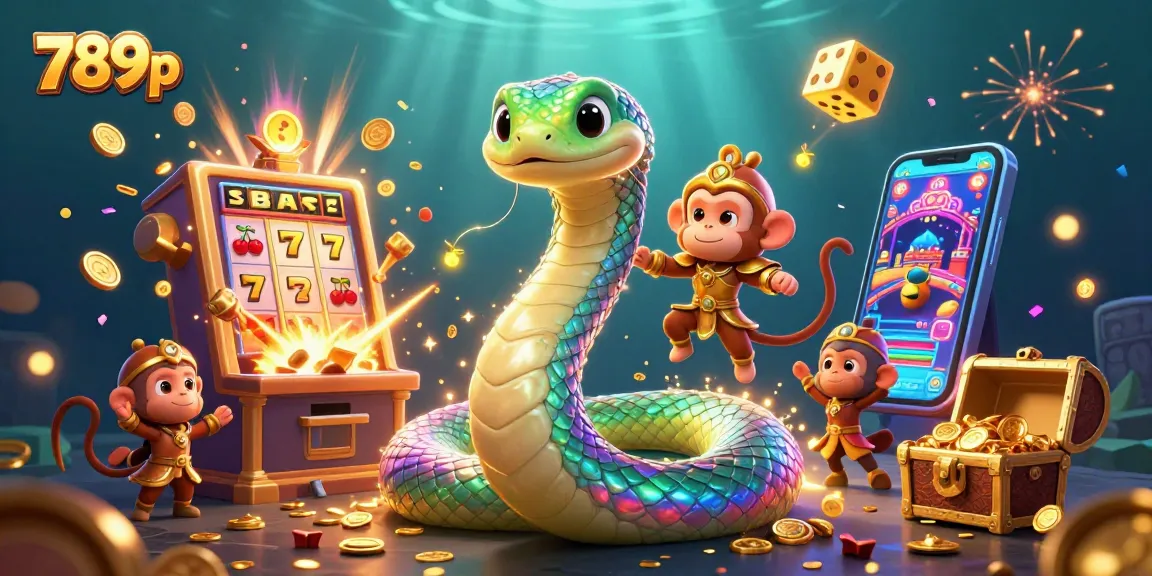 Engage with 789p through a vibrant casino adventure scene featuring a rainbow serpent and a monkey king.