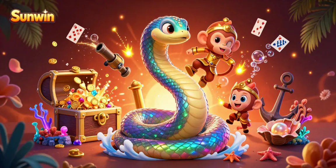 Experience the thrill with Sunwin, showcasing vibrant treasures in an enchanted casino scene.