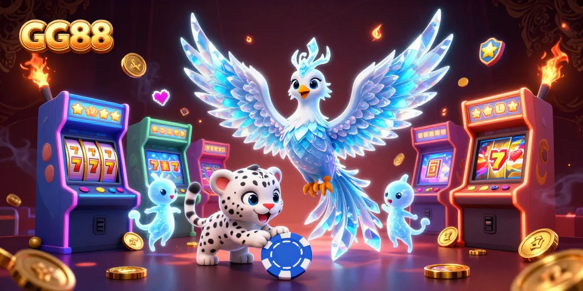 Experience the excitement with GG88's vibrant casino scene featuring a phoenix and gaming action.
