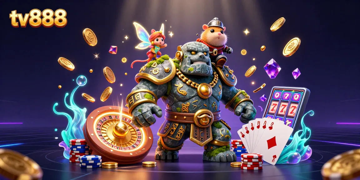 Experience thrilling rewards at tv888, where a golem guardian and fairy create winning magic.