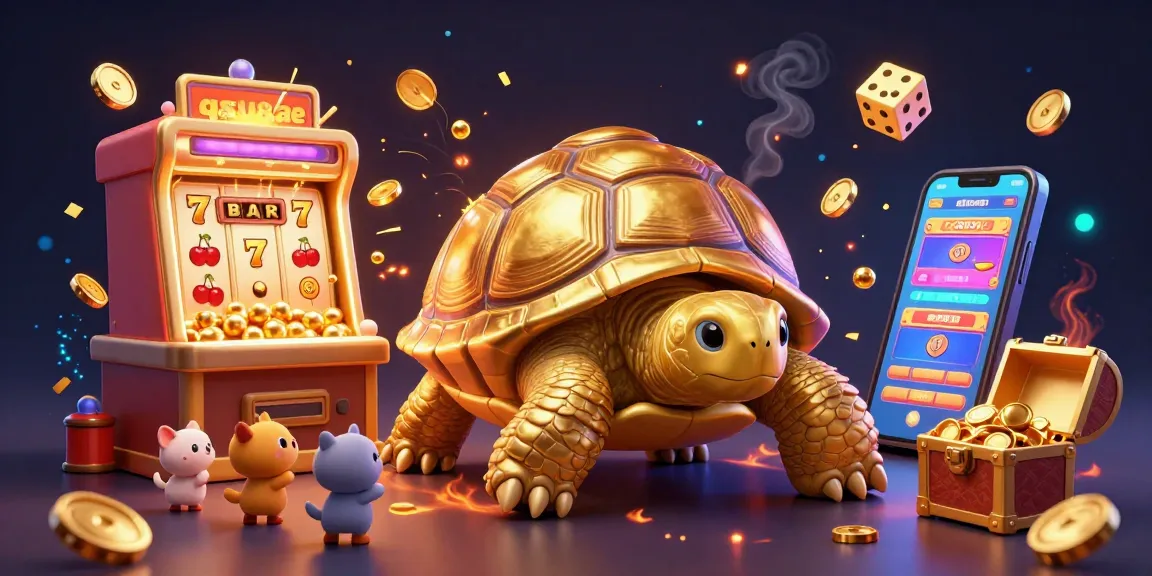Experience the excitement of qs88ae with a vivid 3D casino scene featuring a golden tortoise pinball machine.