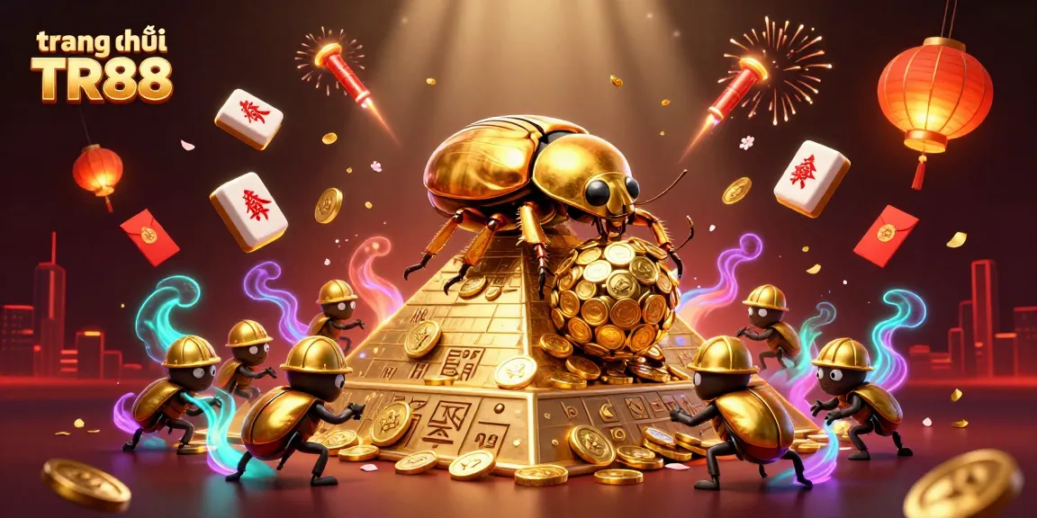 Experience excitement at trang chủ TR88 with a stunning illustration of casino elements and characters.